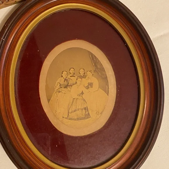 Tramp art photo frame and oval vintage frame - Picture 11 of 11